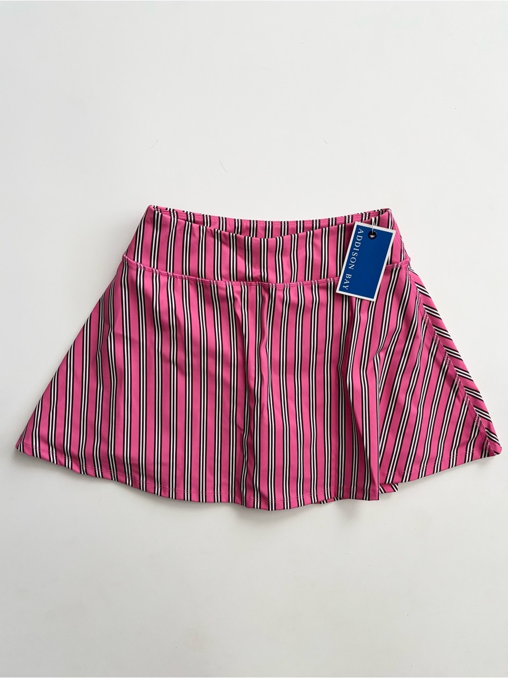 Addison Bay Flounce Skort Skirt NWT Rose Pink Lacquer Stripe